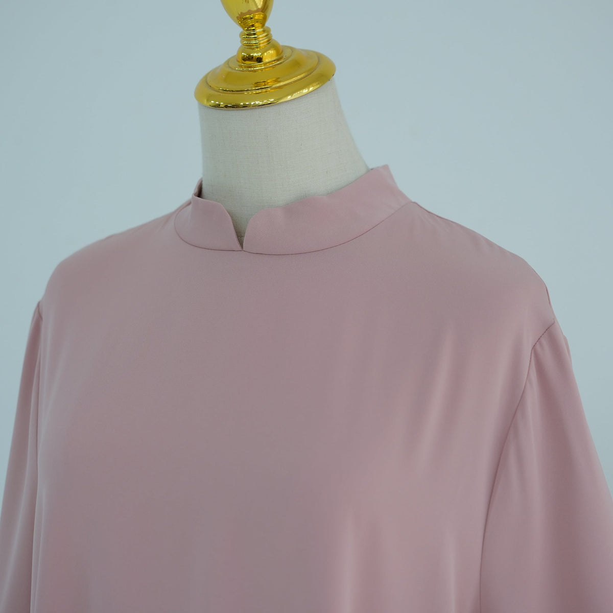 Stand-Collar Nida Maxi Dress | Long-Sleeve Belted Modest Dress(MA475) - Mariam's Collection