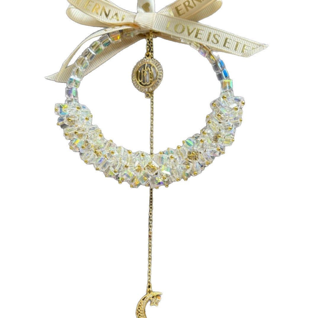 Star Moon Crystal Vehicle Hanging Ornament (MAC290) - Mariam's Collection
