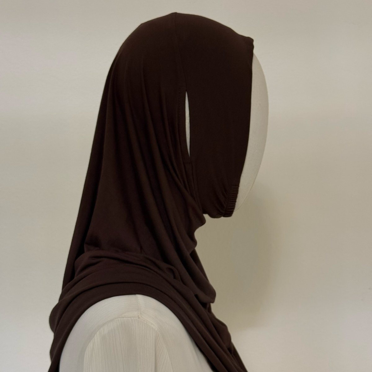 Stretch-Fit Instant Hijab — Cotton Modal, Earphone-Friendly (MH224) - Mariam's Collection