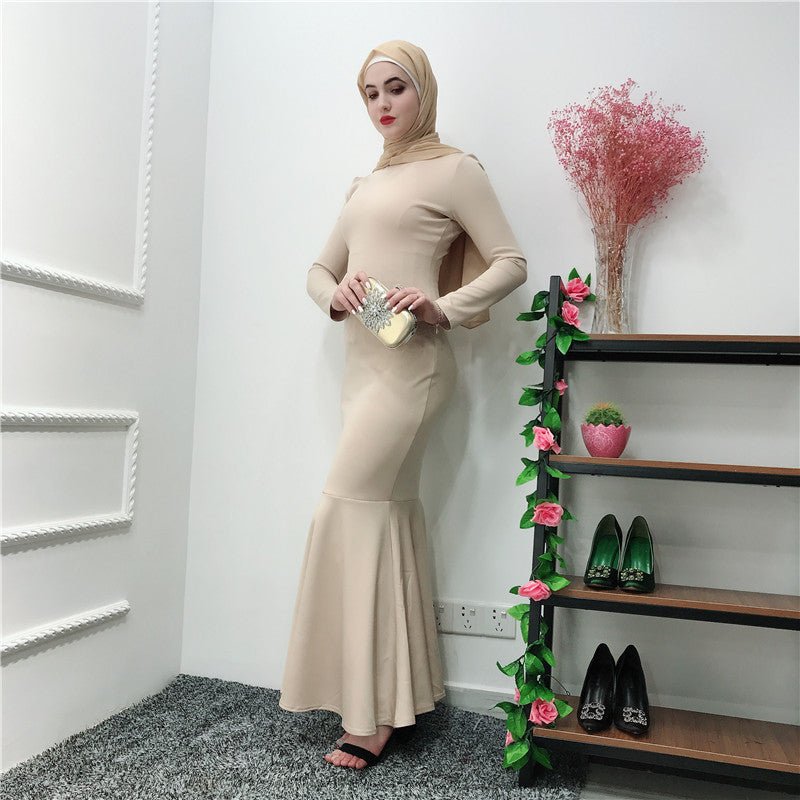 Stretch Mermaid Hem Maxi Dress – Bodycon Modest Dress