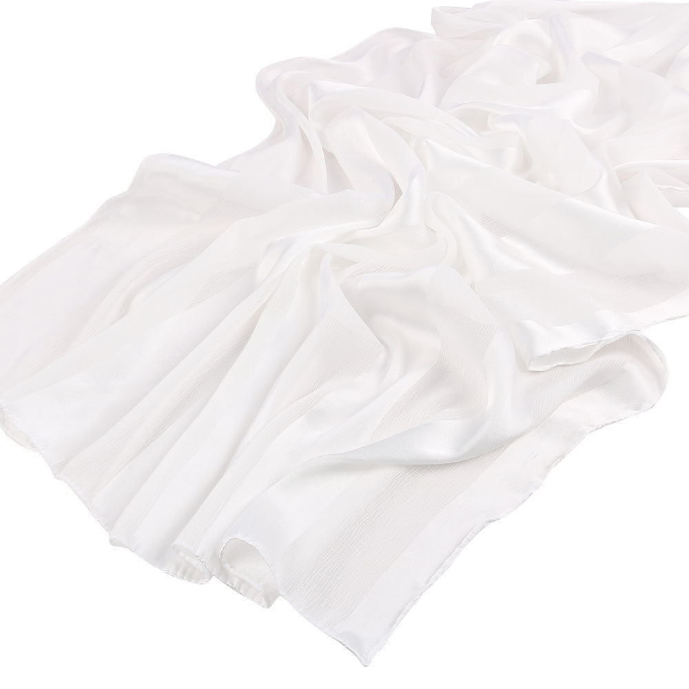 Striped Crinkle Chiffon Hijab with Organic Texture (MH143) - Mariam's Collection