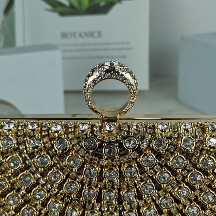 Stunning Crystal - Front Glitter - Back Clutch – Trendy Square Evening Bag for Parties & Galas (MAC275) - Mariam's Collection