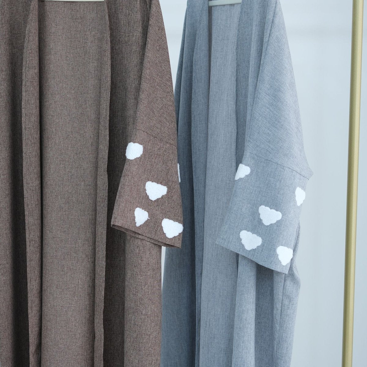 Stylish Cloud Embroidered Elegant Cardigan Abaya (MOA053) - Mariam's Collection