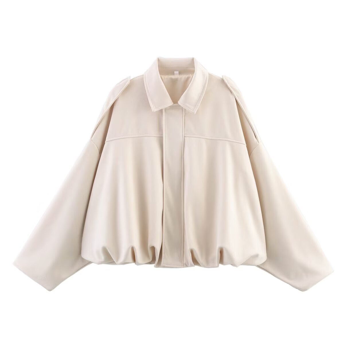 Suede Bomber Jacket | Collared Flight Jacket with Shoulder Tabs(MS240) - Mariam's Collection