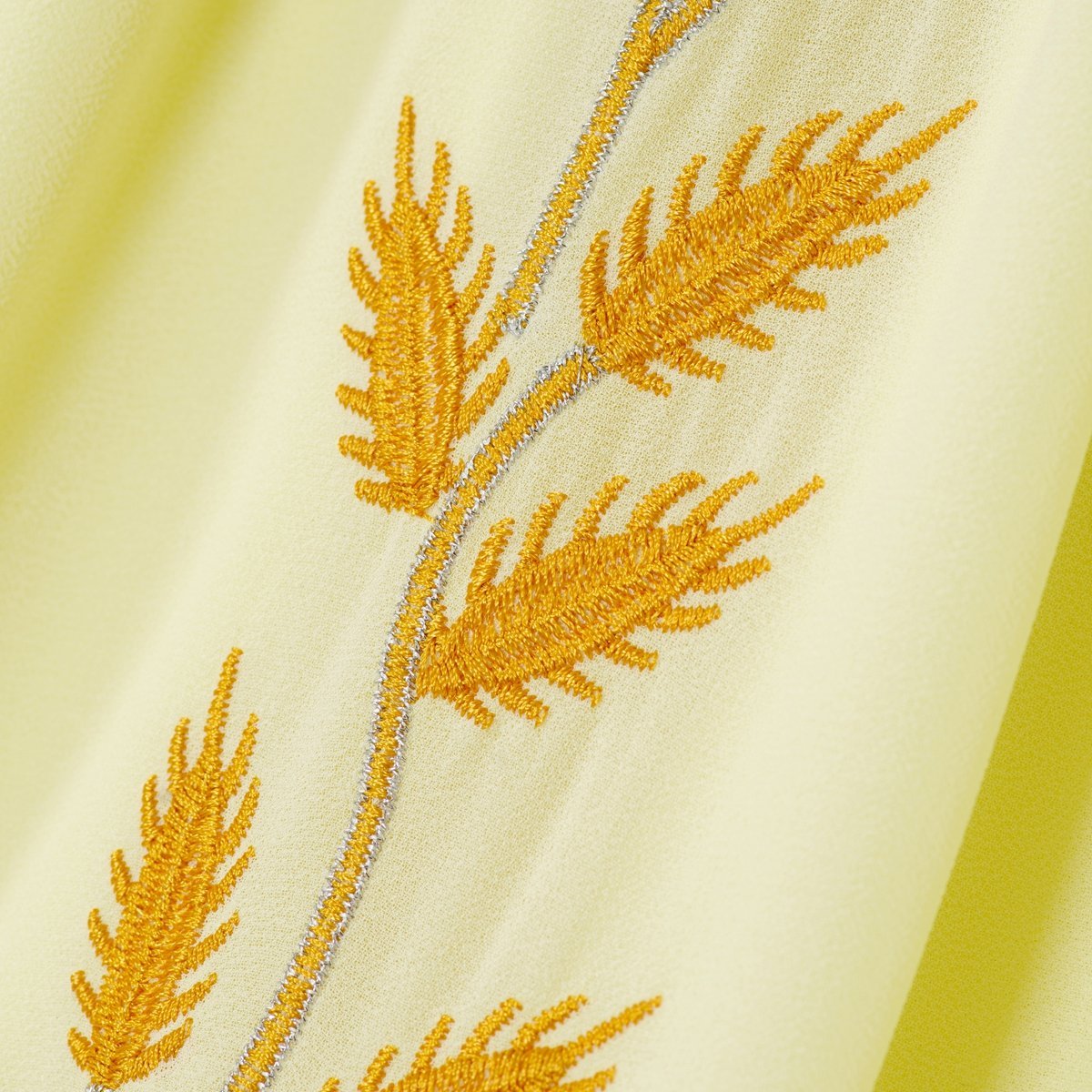 Summer Floral Embroidered Elegant Crew Neck Long Sleeve Chiffon Abaya Dress with Matching Headscarf. (MA230) - Mariam's Collection