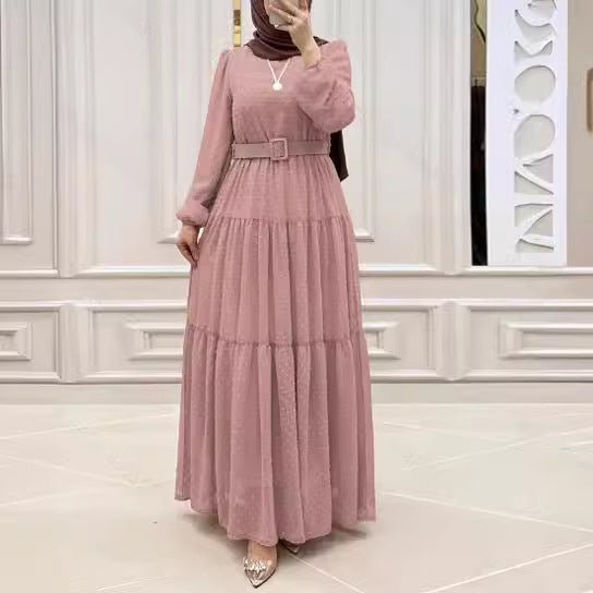 Swiss Dot Chiffon Dress(MA410) - Mariam's Collection