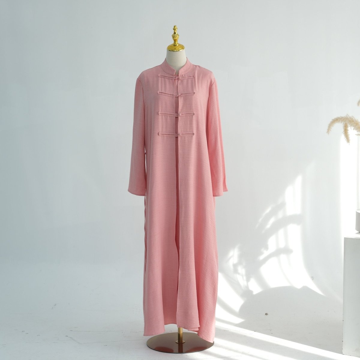 Textured Abaya Set with Tie - Back(MA368) - Mariam's Collection