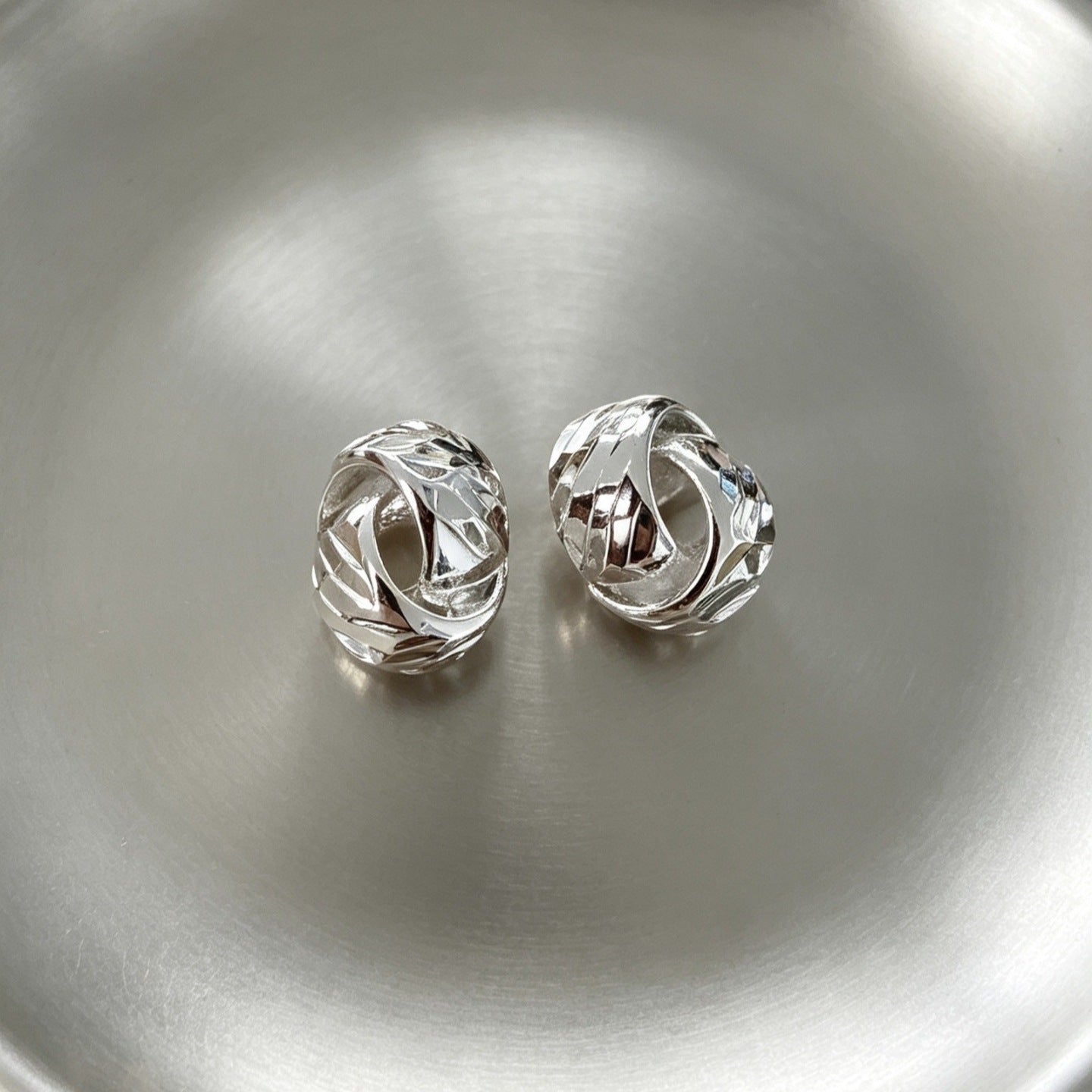 Textured Double Layer C-Hoop Earrings(MAC461) - Mariam's Collection