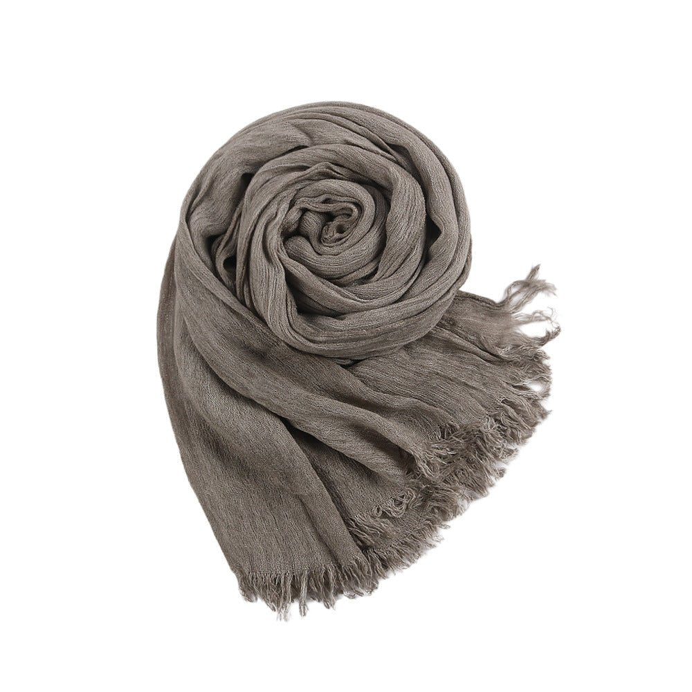Textured Rayon Crinkle Hijab in Solid Hues Breathable Women's Wrap Hijab (MH145) - Mariam's Collection