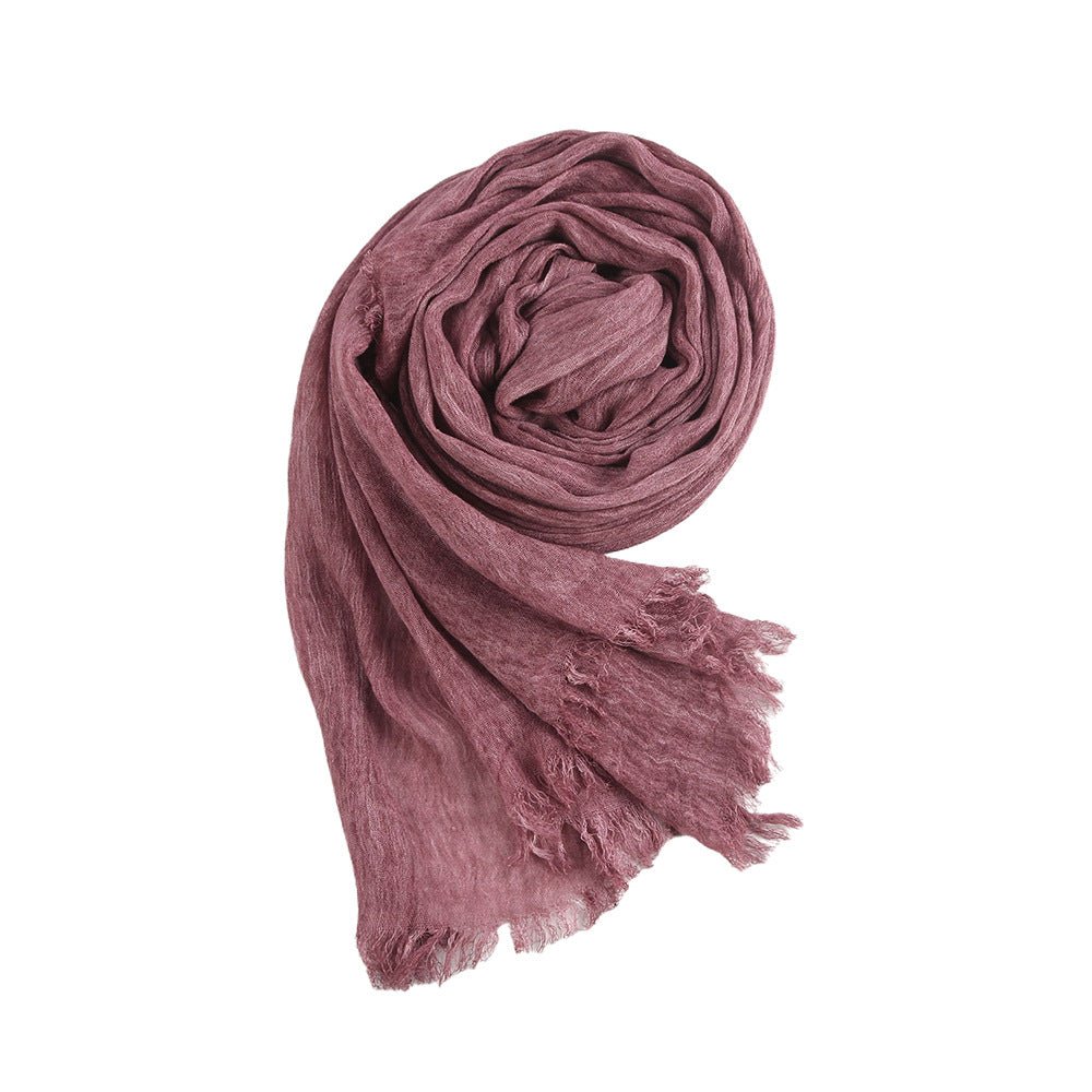 Textured Rayon Crinkle Hijab in Solid Hues Breathable Women's Wrap Hijab (MH145) - Mariam's Collection