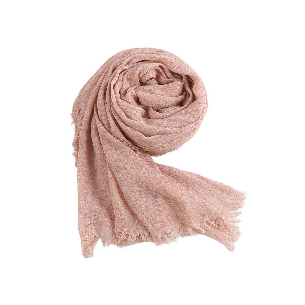Textured Rayon Crinkle Hijab in Solid Hues Breathable Women's Wrap Hijab (MH145) - Mariam's Collection