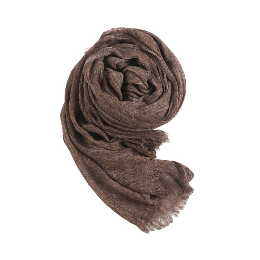 Textured Rayon Crinkle Hijab in Solid Hues Breathable Women's Wrap Hijab (MH145) - Mariam's Collection