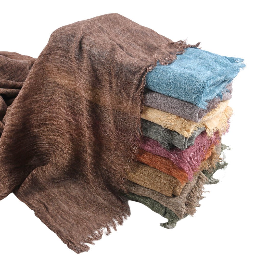 Textured Rayon Crinkle Hijab in Solid Hues Breathable Women's Wrap Hijab (MH145) - Mariam's Collection