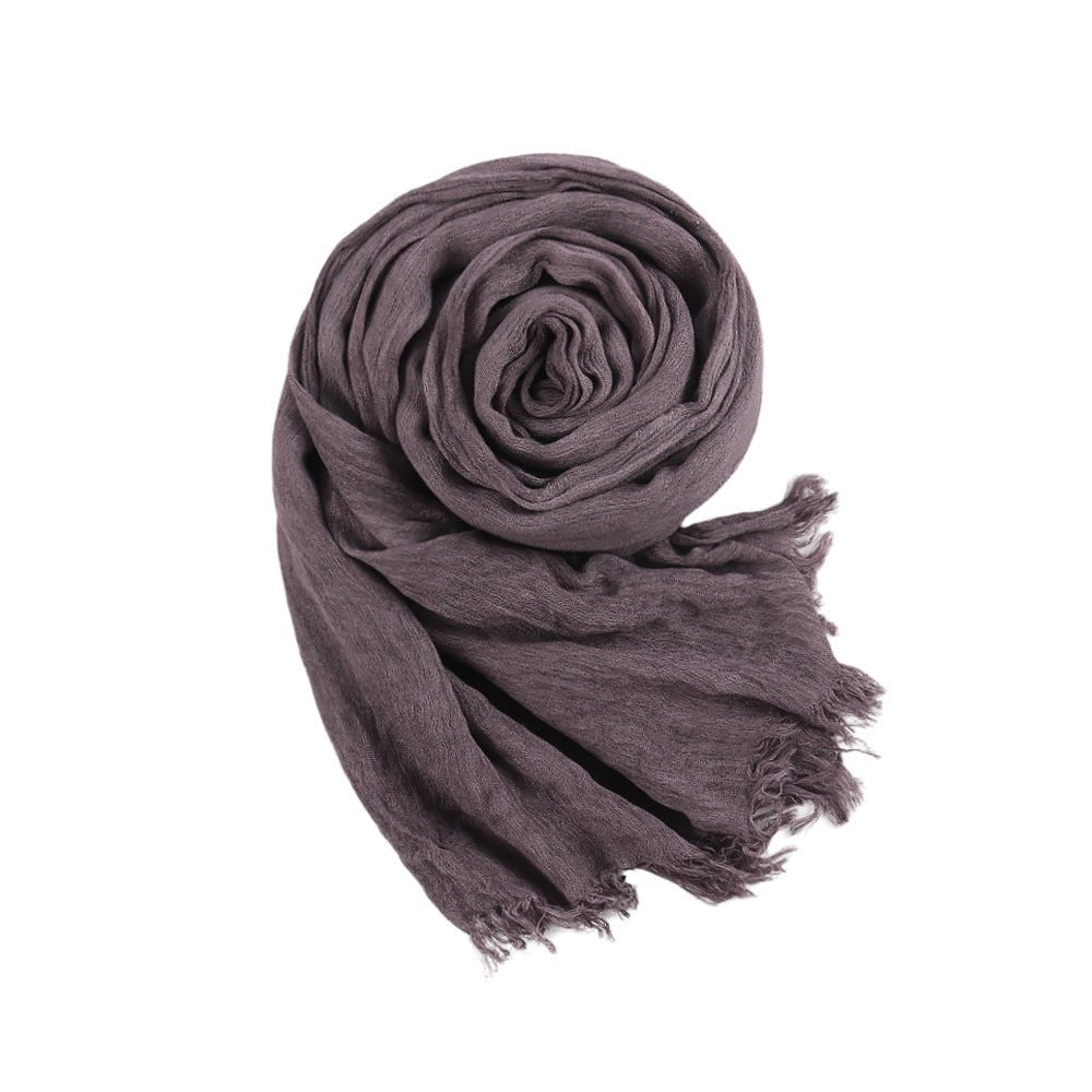 Textured Rayon Crinkle Hijab in Solid Hues Breathable Women's Wrap Hijab (MH145) - Mariam's Collection