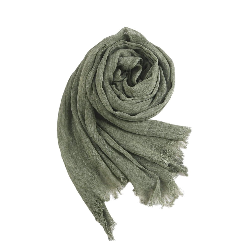 Textured Rayon Crinkle Hijab in Solid Hues Breathable Women's Wrap Hijab (MH145) - Mariam's Collection