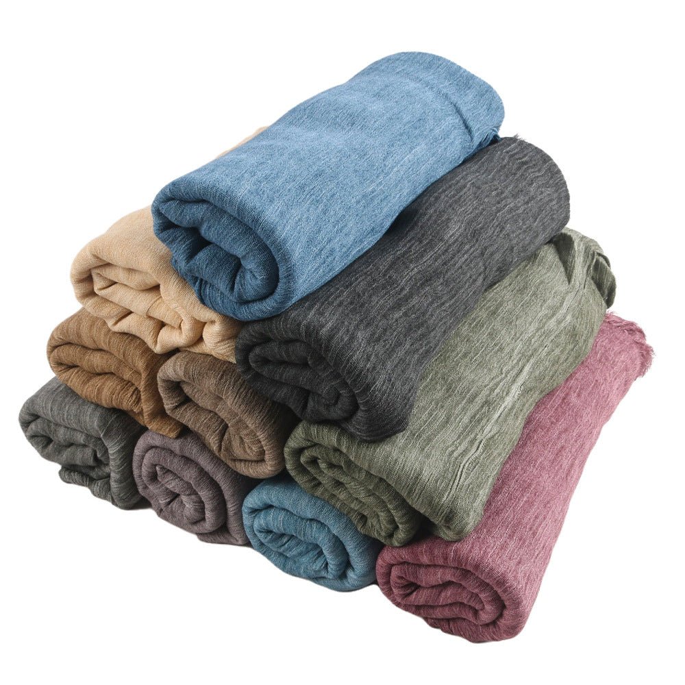 Textured Rayon Crinkle Hijab in Solid Hues Breathable Women's Wrap Hijab (MH145) - Mariam's Collection