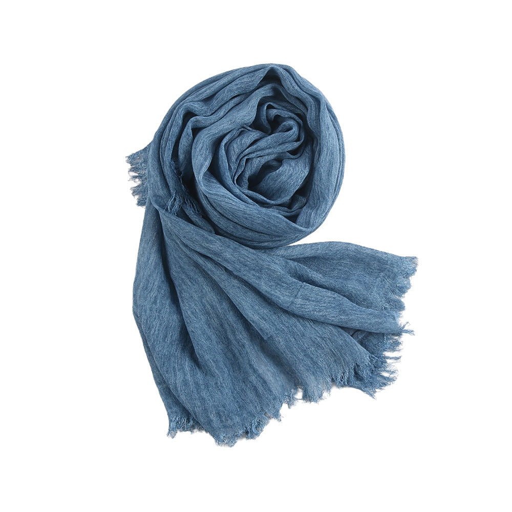 Textured Rayon Crinkle Hijab in Solid Hues Breathable Women's Wrap Hijab (MH145) - Mariam's Collection
