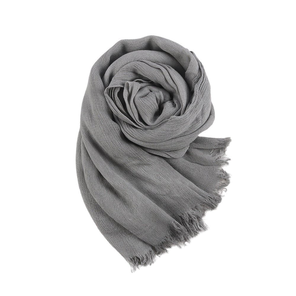 Textured Rayon Crinkle Hijab in Solid Hues Breathable Women's Wrap Hijab (MH145) - Mariam's Collection