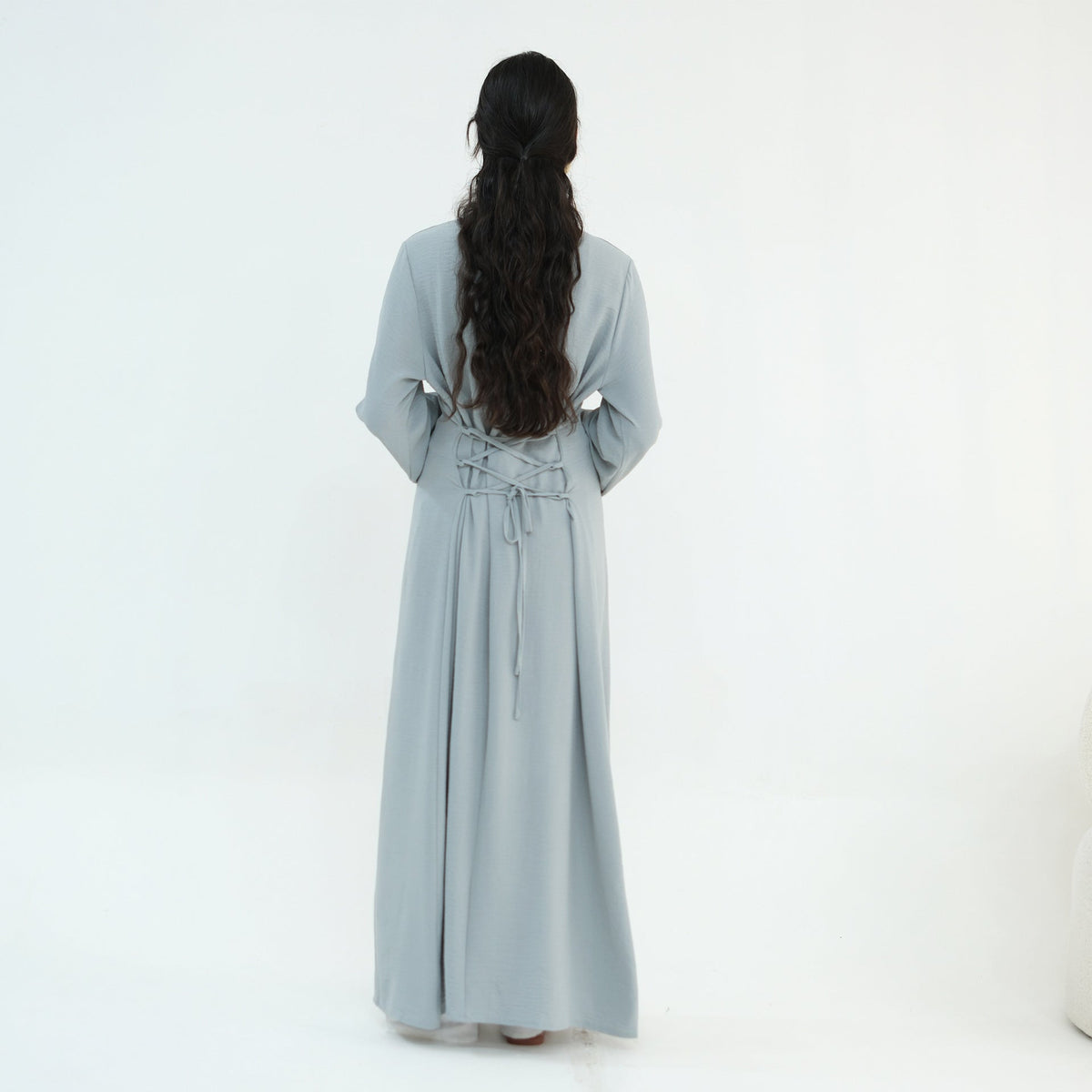 Textured Tie-Back Longline Tunic | Side-Slit Modest Top(MS573) - Mariam's Collection