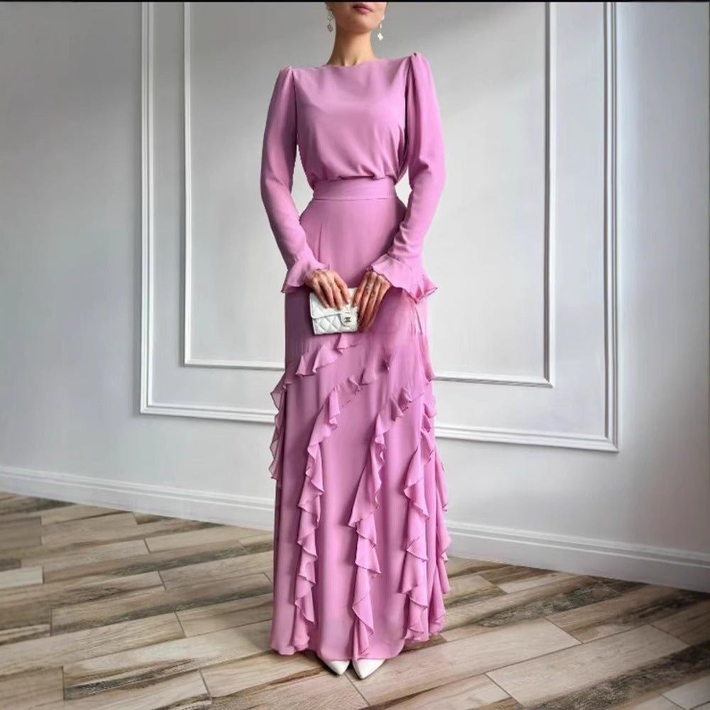 Tiered Evening Dress(MS299) - Mariam's Collection