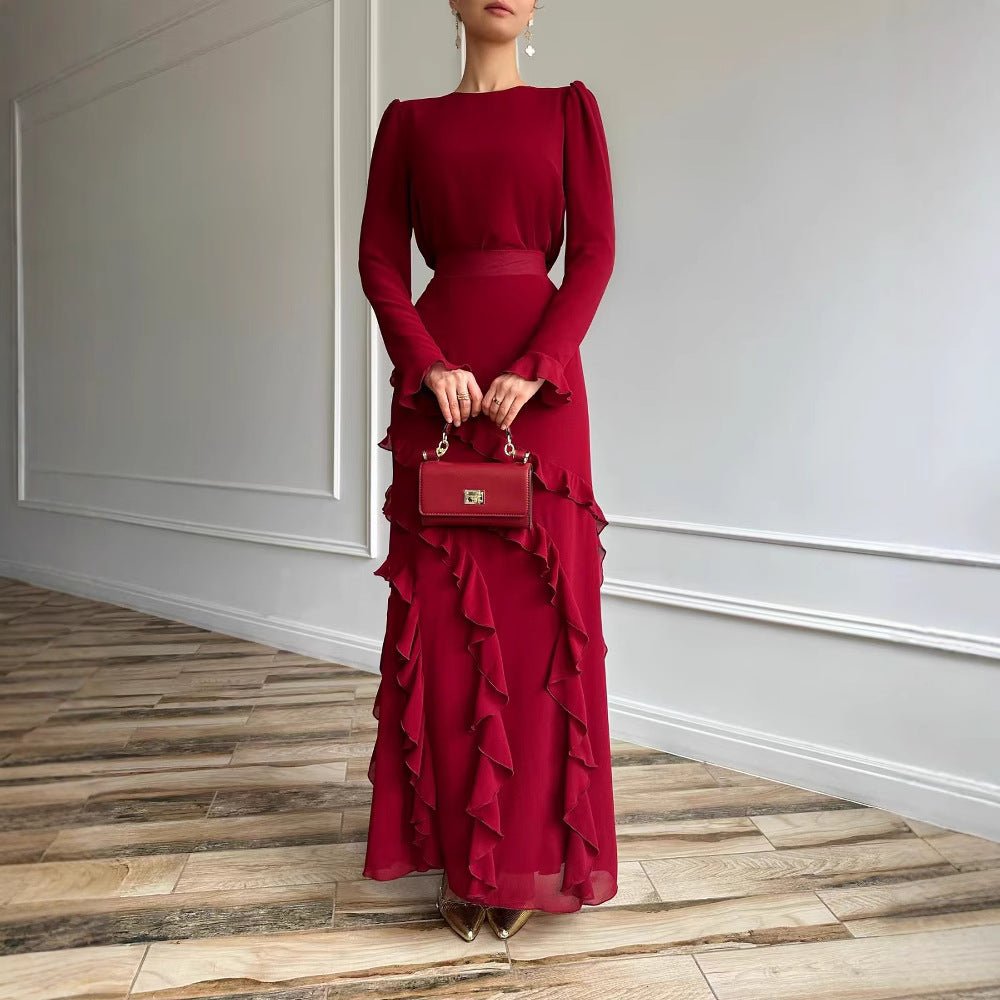 Tiered Evening Dress(MS299) - Mariam's Collection