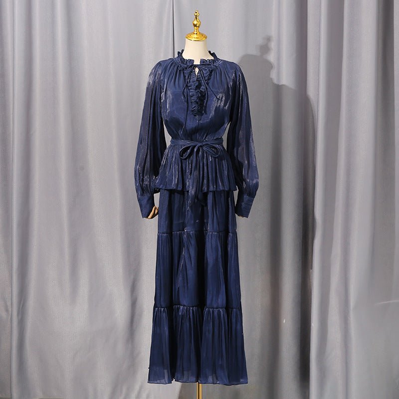Tiered Ruffle Maxi Dress – Satin Party Abaya Gown