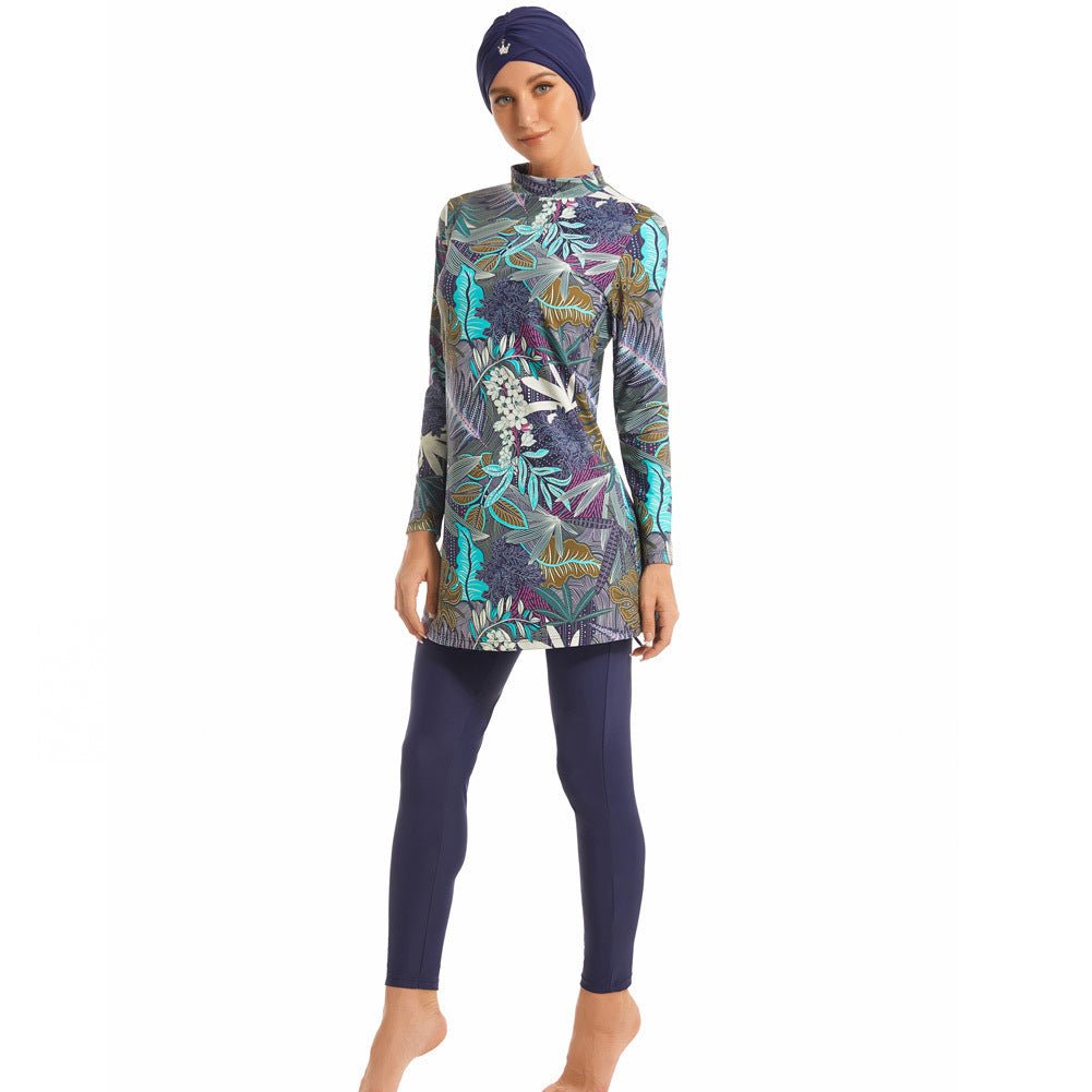 Tropical Print Modest Burkini – Full Coverage Swimsuit Set