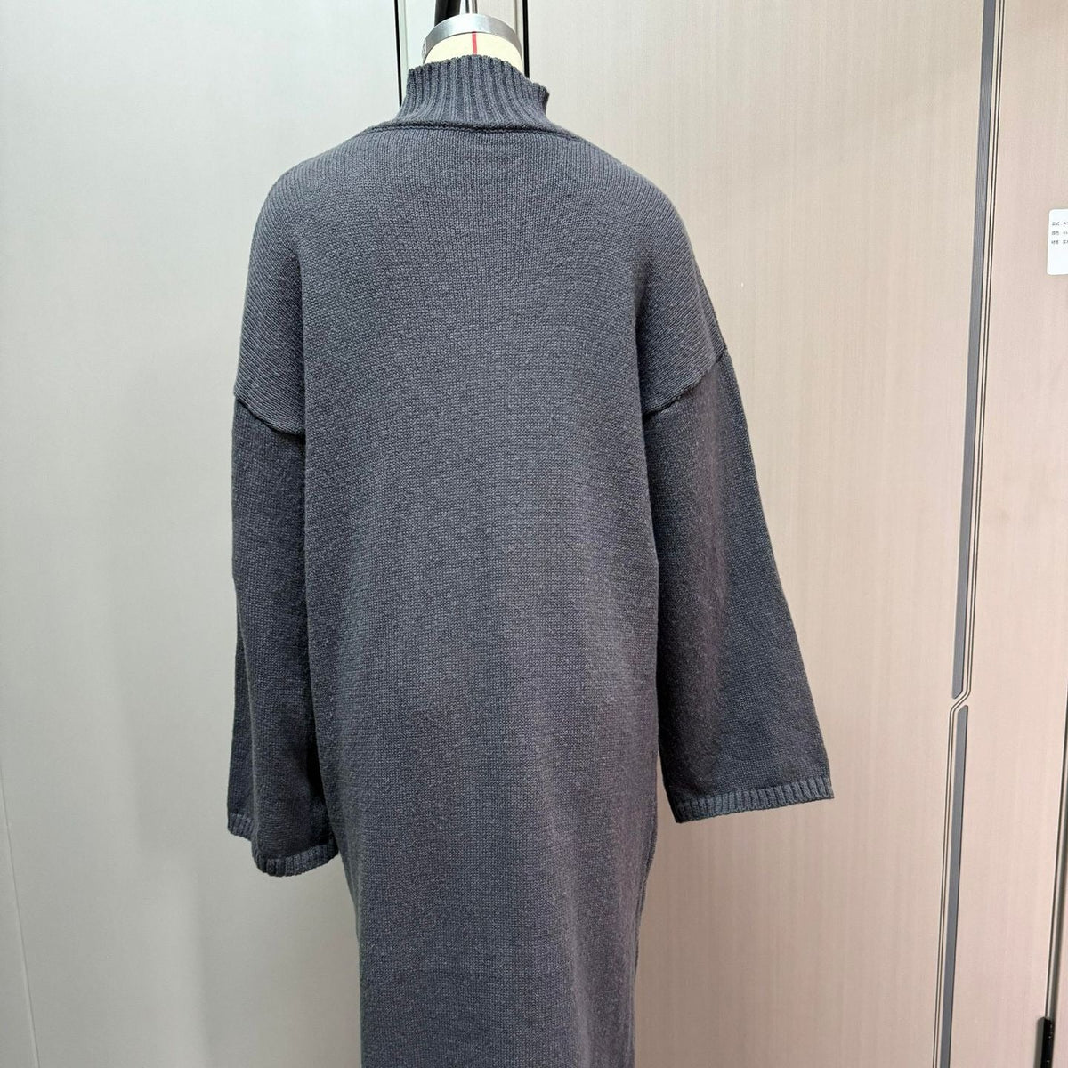 Comfortable loose fit silhouette of turtleneck maxi dress for everyday modest wear