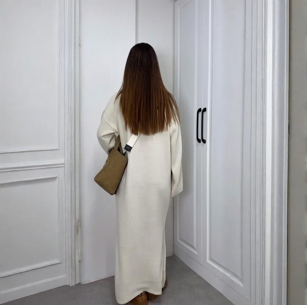 Turtleneck Knit Maxi Dress – Winter Modest Maxi Dress
