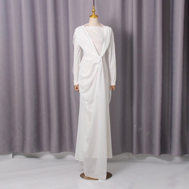 Twisted Drape Maxi Dress(MS364) - Mariam's Collection