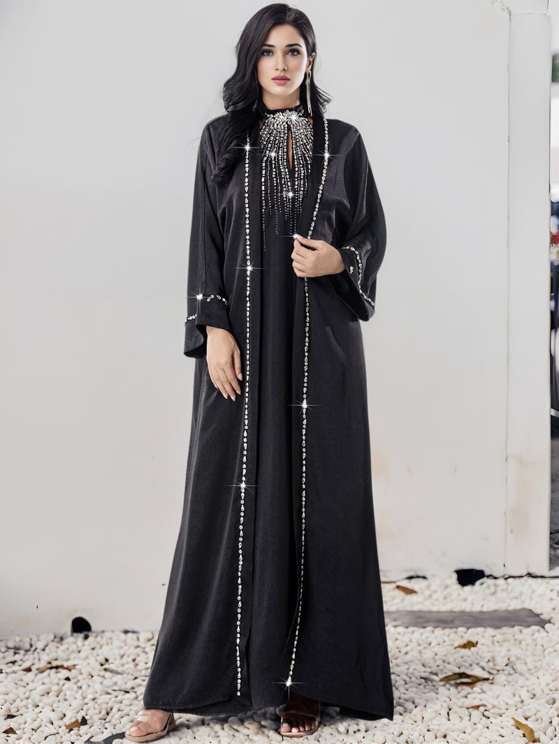 Two - Piece Kaftan Fashion Hand - Stitched Diamond Dress.(MOA150) - Mariam's Collection
