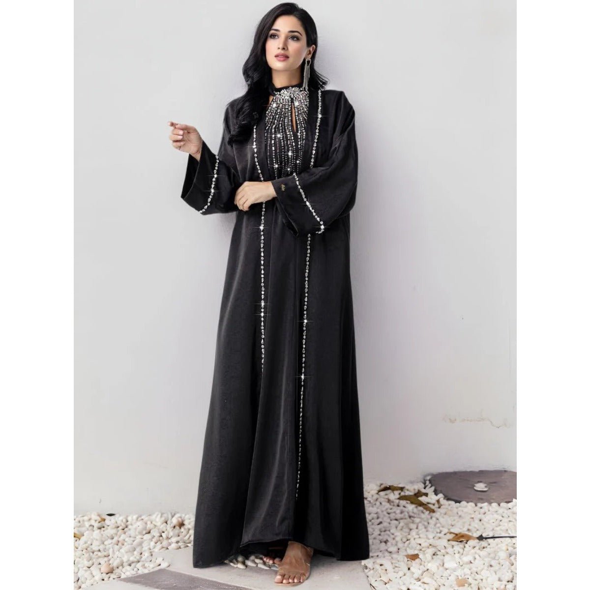 Two - Piece Kaftan Fashion Hand - Stitched Diamond Dress.(MOA150) - Mariam's Collection