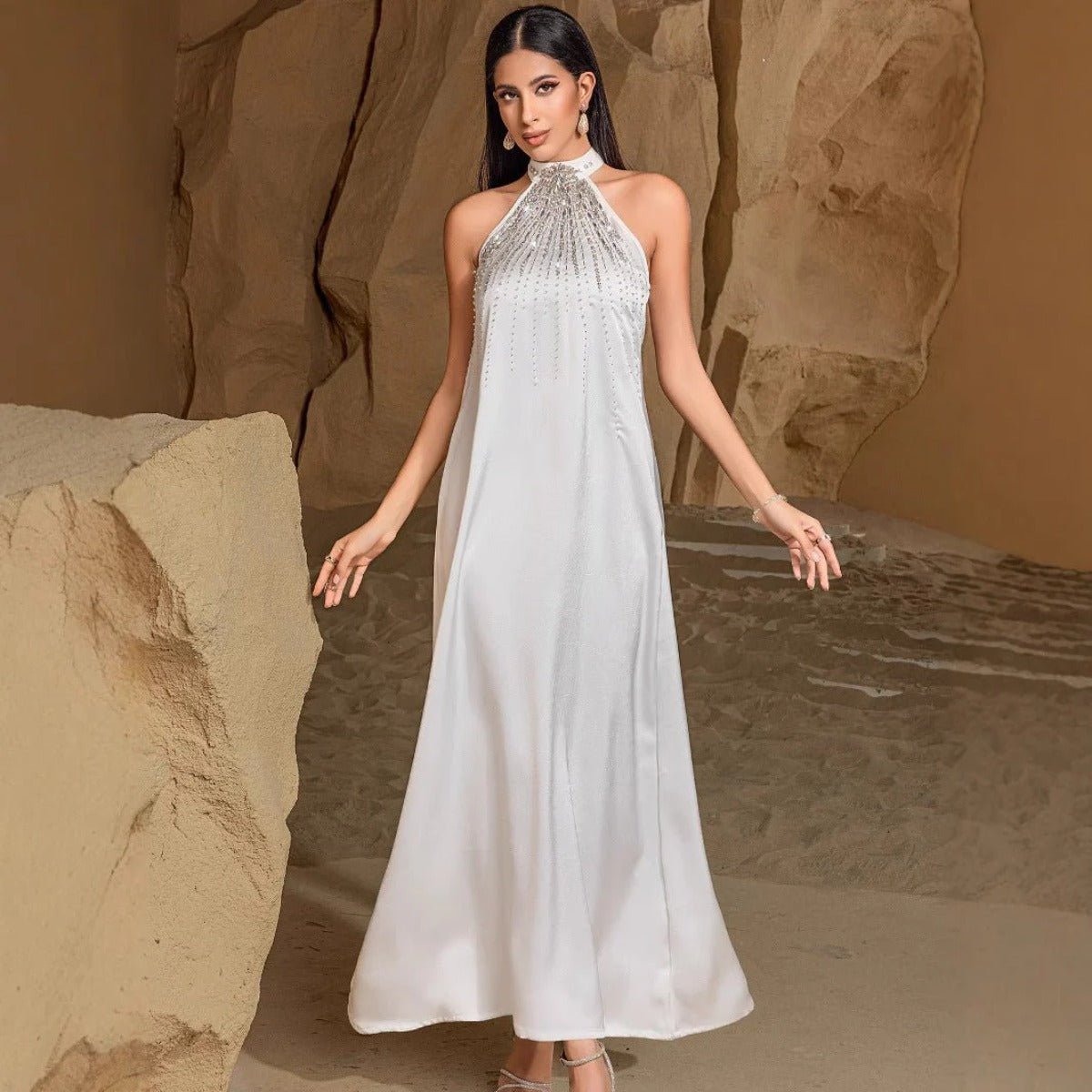 Two - Piece Kaftan Fashion Hand - Stitched Diamond Dress.(MOA150) - Mariam's Collection