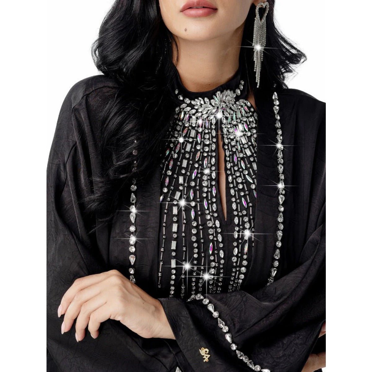 Two - Piece Kaftan Fashion Hand - Stitched Diamond Dress.(MOA150) - Mariam's Collection