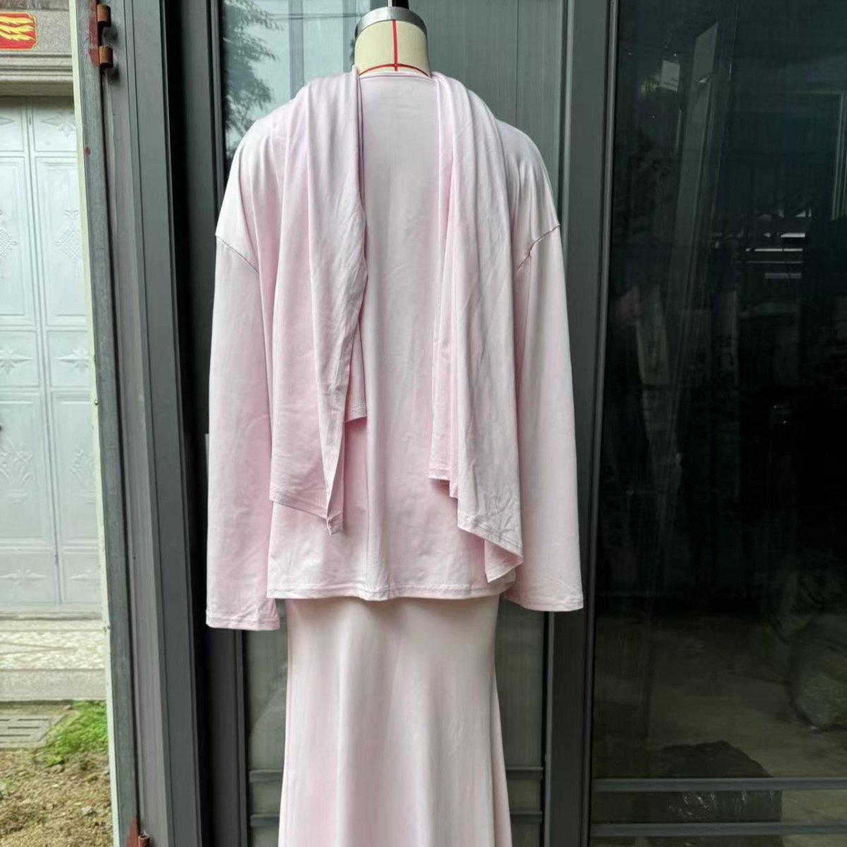 Two-piece set with built-in hijab suitable for work and daily wear