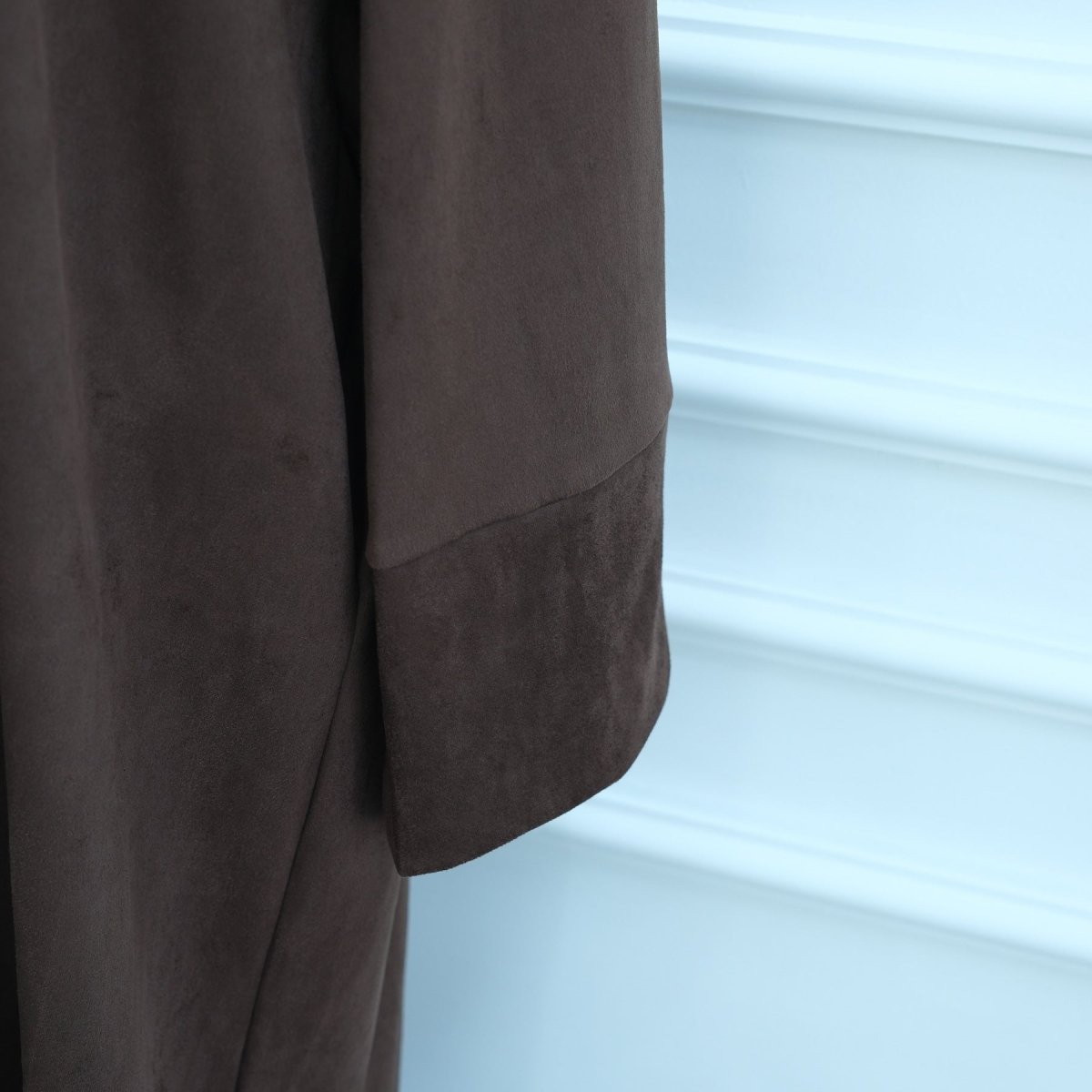 V - Neck Suede - Look Abaya with Attached Cape(MOA247) - Mariam's Collection