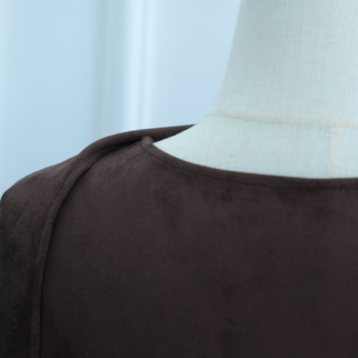 V - Neck Suede - Look Abaya with Attached Cape(MOA247) - Mariam's Collection