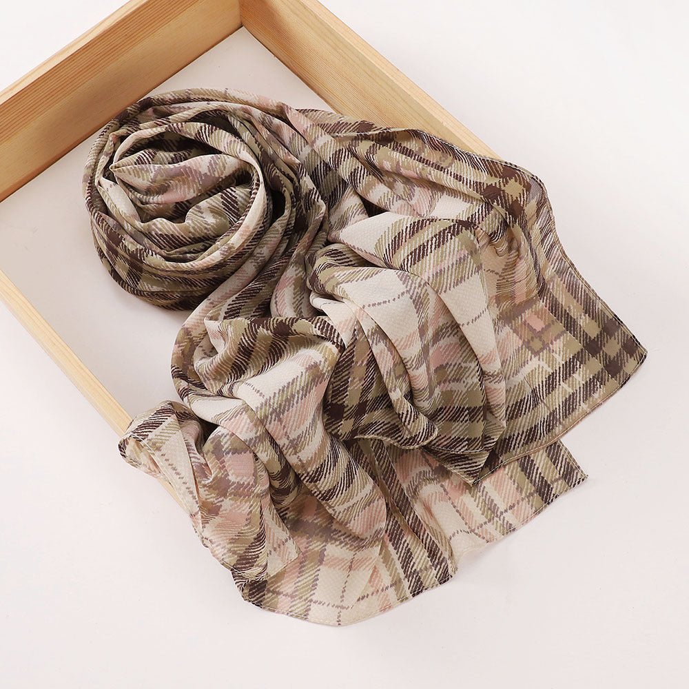 Versatile Chiffon Printed Floral Scarf Hijab (MH183) - Mariam's Collection