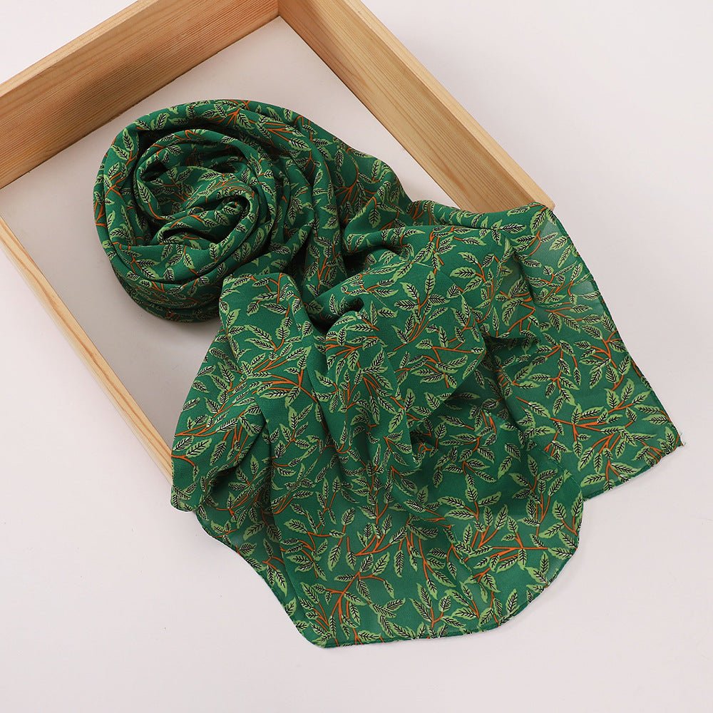 Versatile Chiffon Printed Floral Scarf Hijab (MH183) - Mariam's Collection