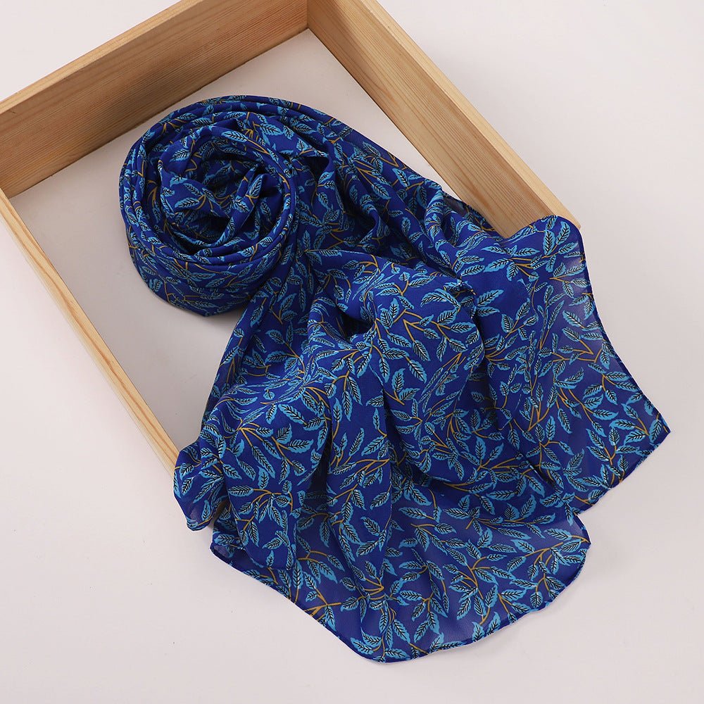 Versatile Chiffon Printed Floral Scarf Hijab (MH183) - Mariam's Collection