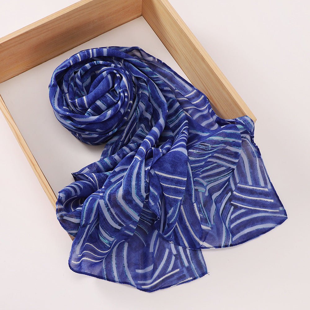 Versatile Chiffon Printed Floral Scarf Hijab (MH183) - Mariam's Collection