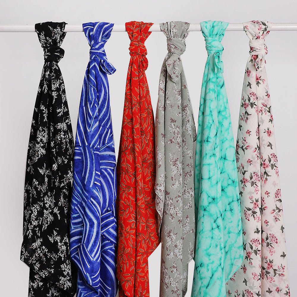 Versatile Chiffon Printed Floral Scarf Hijab (MH183) - Mariam's Collection