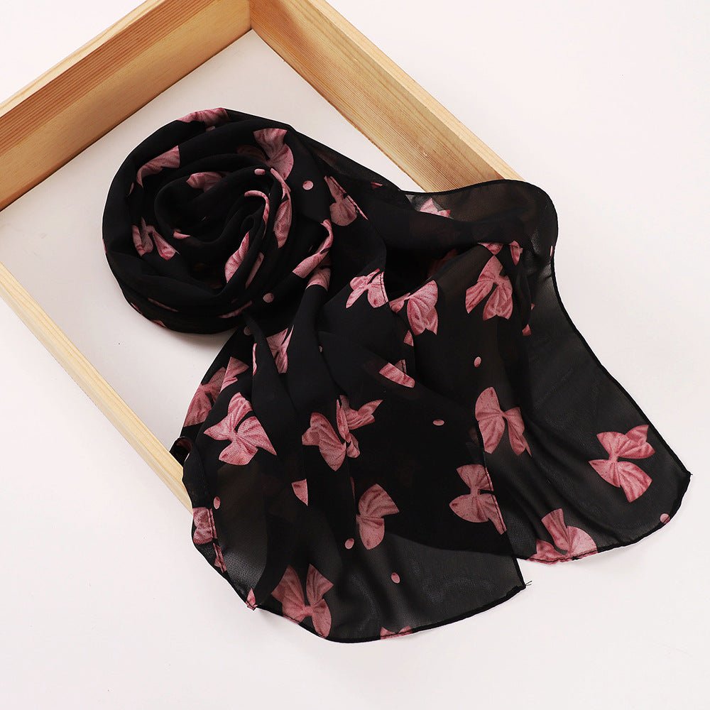 Versatile Chiffon Printed Floral Scarf Hijab (MH183) - Mariam's Collection