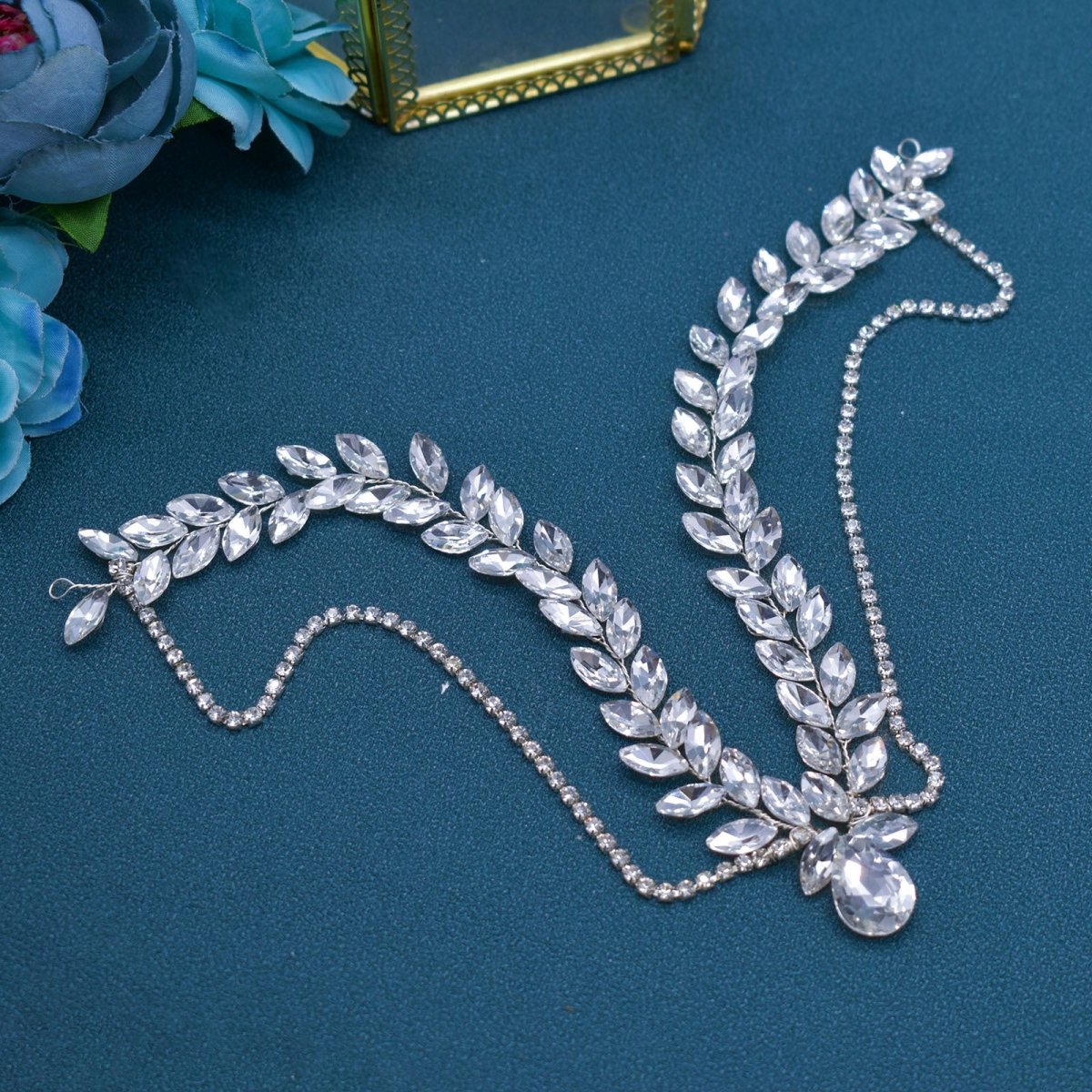 Versatile Glistening Teardrop Crystal Forehead Chain Hair Accessory (MAC331) - Mariam's Collection