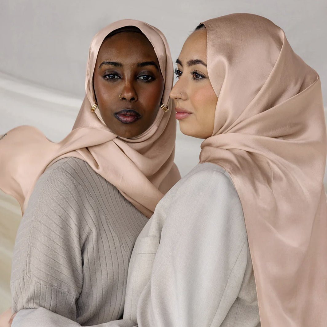 Versatile Headscarf Solid Color Satin Hijab