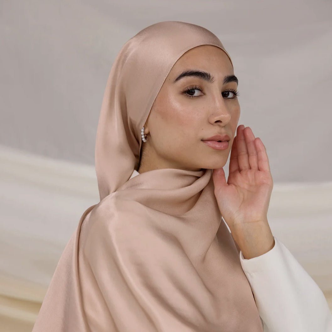 Versatile Headscarf Solid Color Satin Hijab