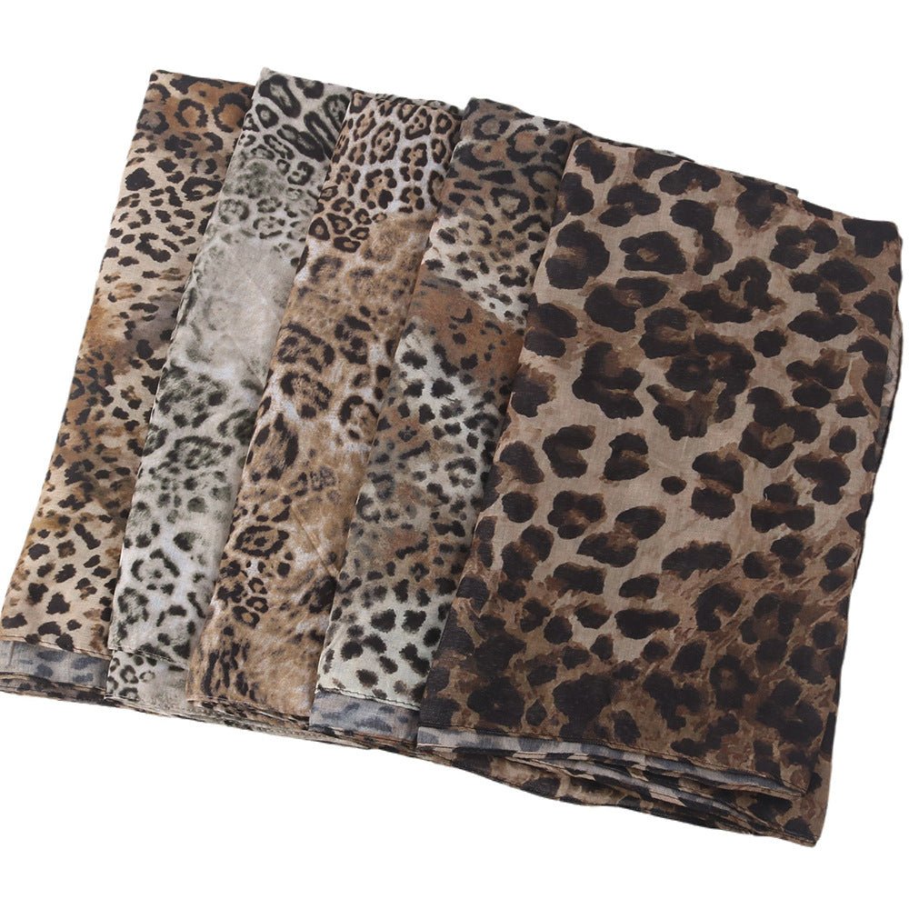 Versatile Leopard Print Fashionable Hijab (MH164) - Mariam's Collection