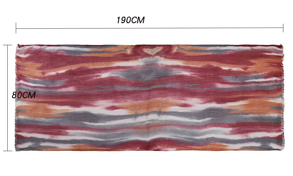 Versatile Printed Striped Pleated Shawl Hijab (MH180) - Mariam's Collection