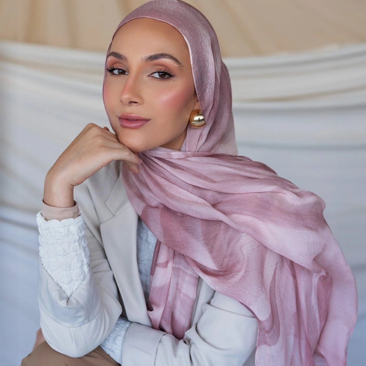 Versatile Watercolor Painted Hijab Collection (MH175) - Mariam's Collection