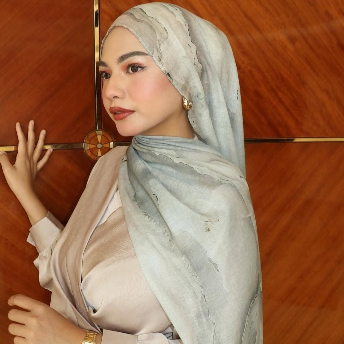 Versatile Watercolor Print Headscarf Hijab Collection (MH166) - Mariam's Collection